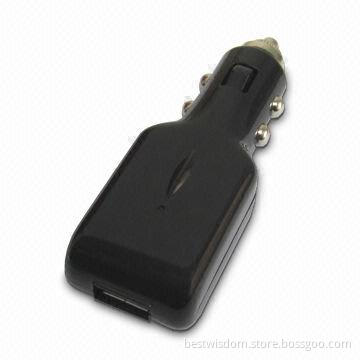 USB Car Charger with 5V DC Output Voltage and 300 to 800mA Charging Rate
